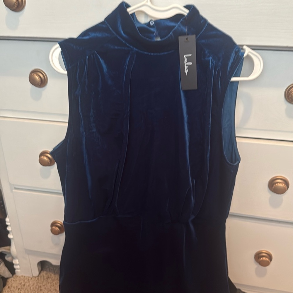 Blue velvet dress, Lulu’s, XL, never worn, NWT